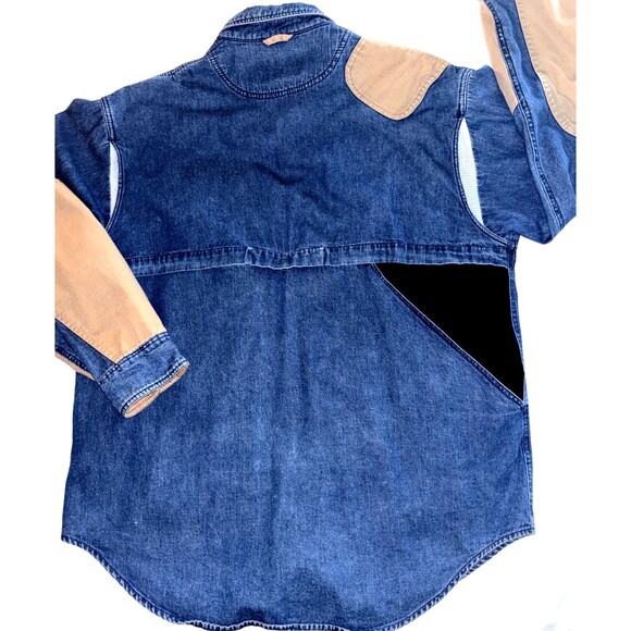 Vintage Remington Hunting Shacket Men's Large Denim with Game Pouch Pockets - Picture 6 of 12